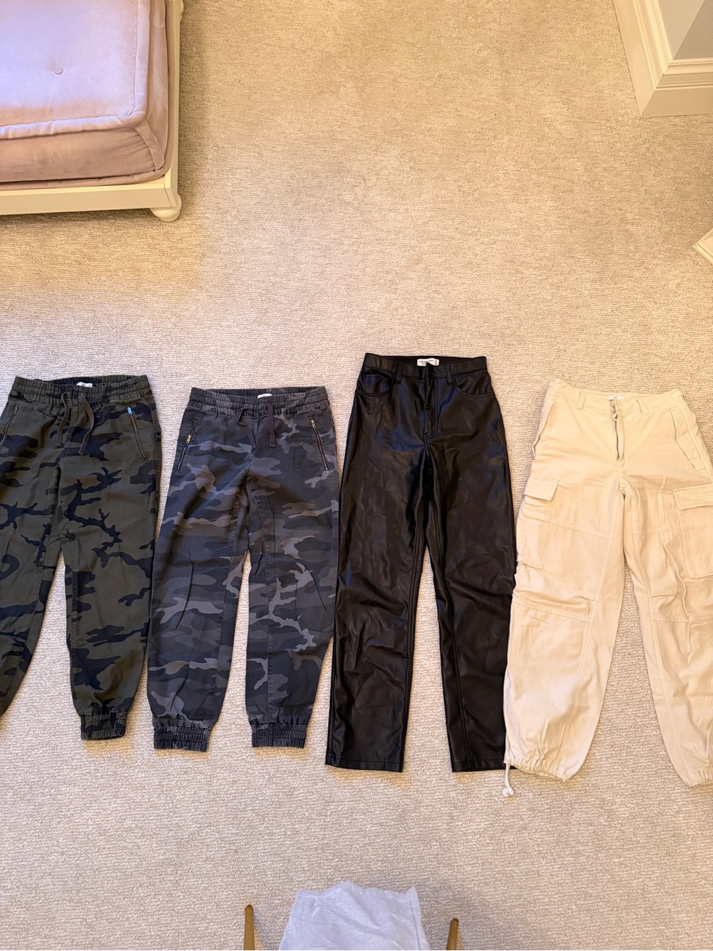 Aritzia / Abercrombie 4-piece Pants Set - Black, Olive Camo, Gray Camo, Cream
